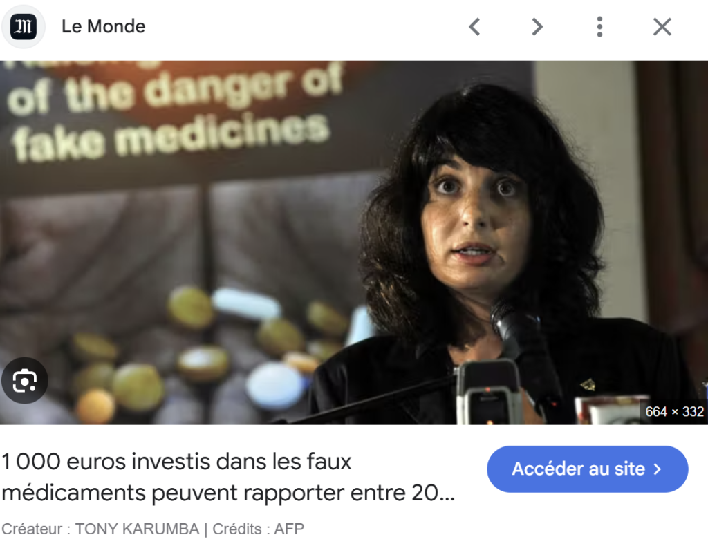 Le Monde article — Fake medicines