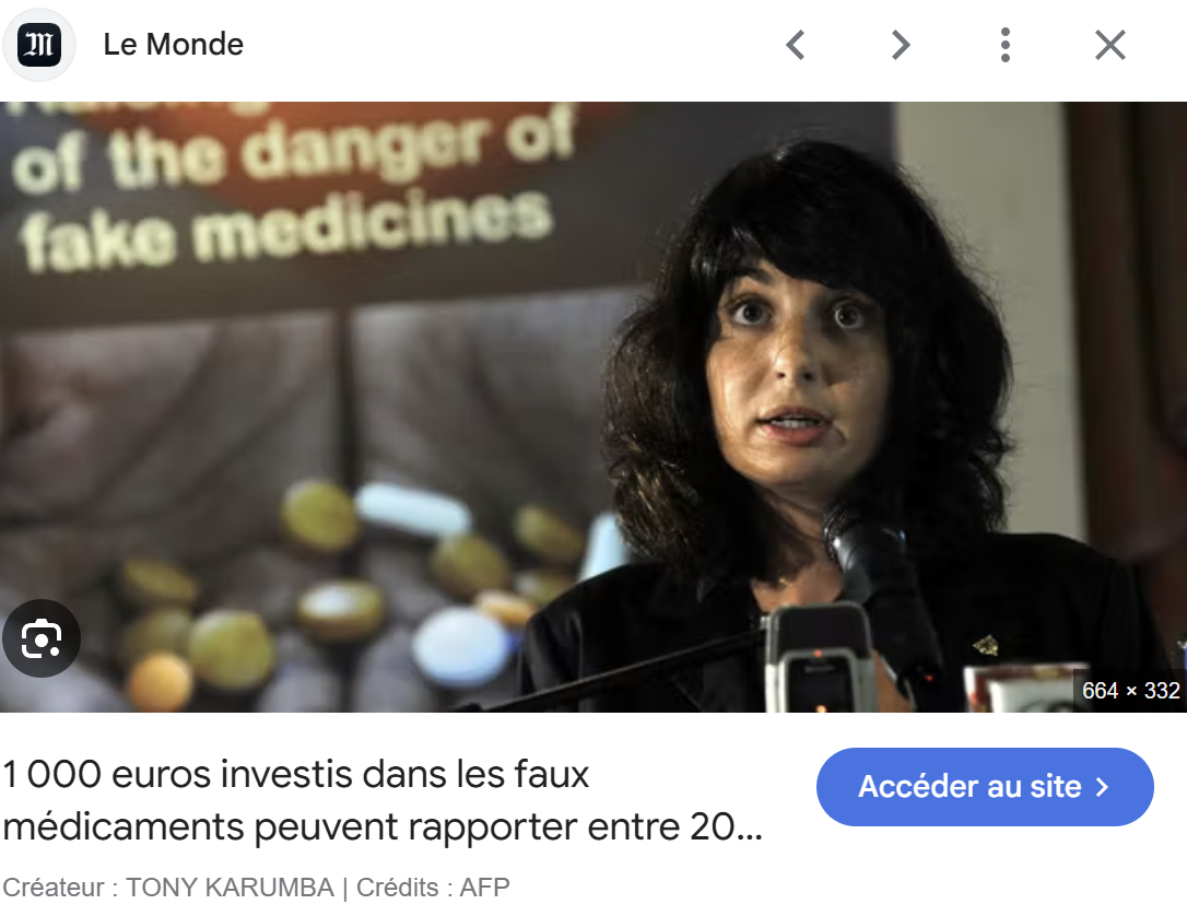 Article Le Monde — Faux médicaments